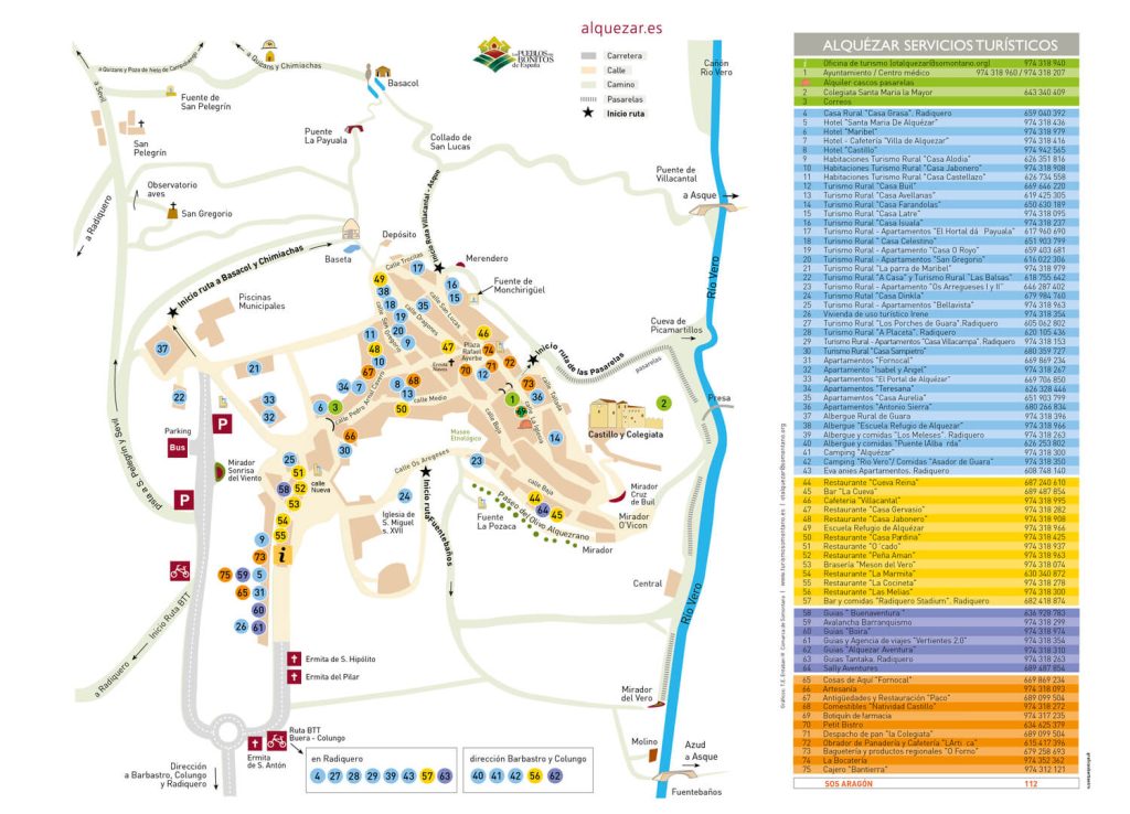 Mapa callejero Alquézar